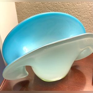 Vintage Glass Vase hand blown glass Mid Century Style Vase Handmade Glass vase